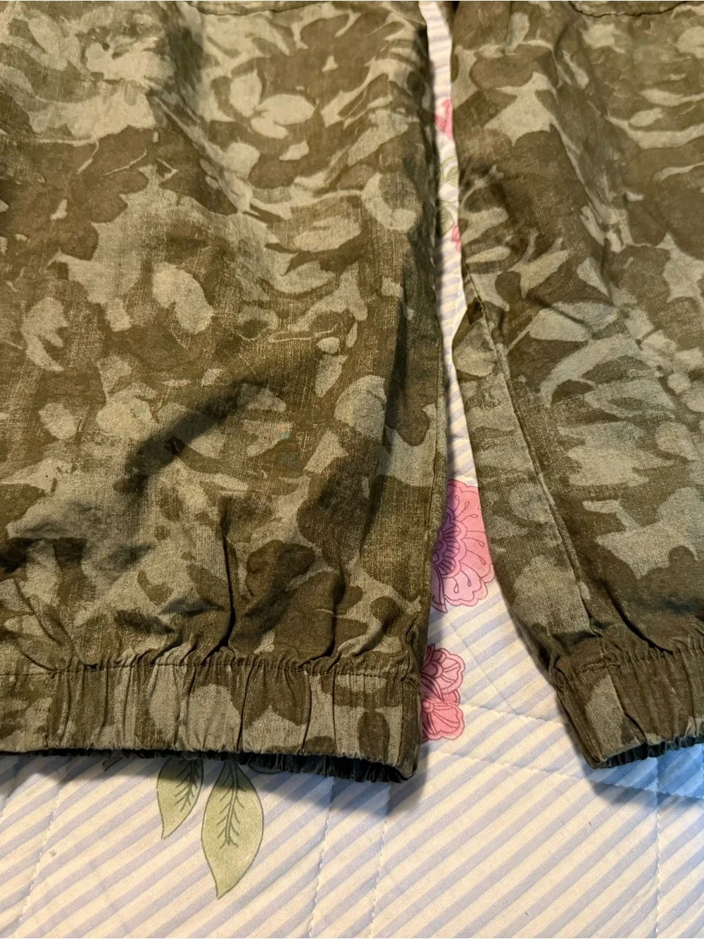 GAP Kids Olive Green Floral Cargo Jogger Pants
